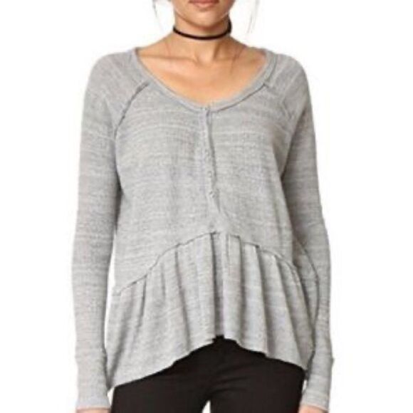 FREE People Coastline Thermal Peplum Top - Picture 2 of 8